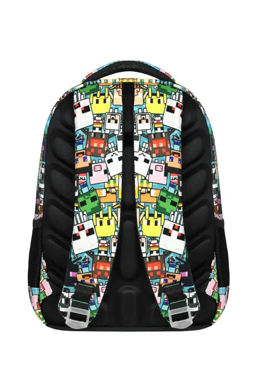 Mine Creeper 3'lü Set Ilkokul Çantası, Termal Beslenme Çantası Ve Kalem Kutusu Seti-Çok Renkli - 4