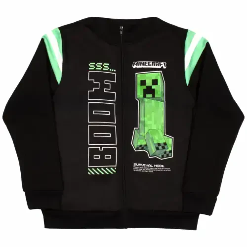 Minecraft Creeper Boys 3 Piece Tracksuit Pants Set - Zip Up Tracksuit, Short Sleeve T-Shirt, and Active Jogger Sweatpants Bundle Set for Kids and Toddlers (Size 4-16) - MINECRAFT (1)