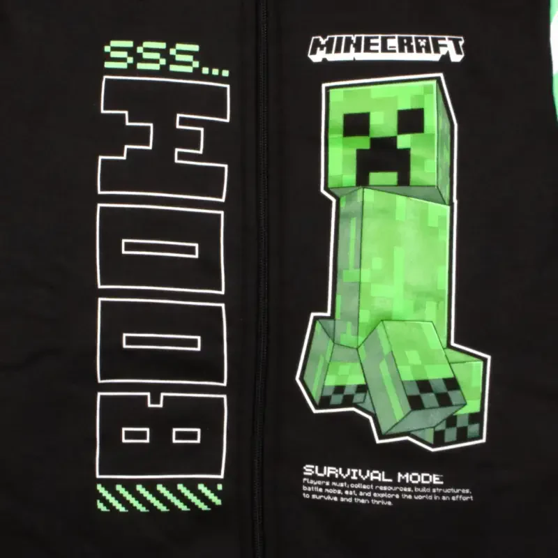 Minecraft Creeper Boys 3 Piece Tracksuit Pants Set - Zip Up Tracksuit, Short Sleeve T-Shirt, and Active Jogger Sweatpants Bundle Set for Kids and Toddlers (Size 4-16) - 3