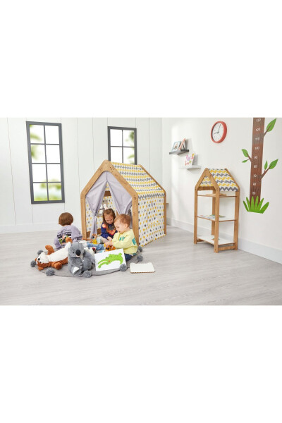 Minera Ahşап Montessori Детская игровая палатка Дом в стиле Типи Детская игрушка Naturel Sarı - 1