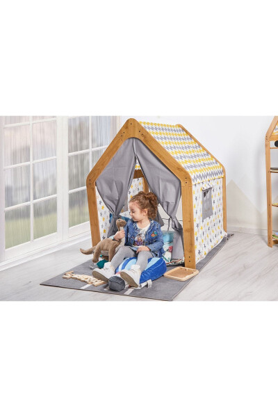 Minera Wooden Montessori Children's Play Tent House Native American Toy Natural Yellow - 3