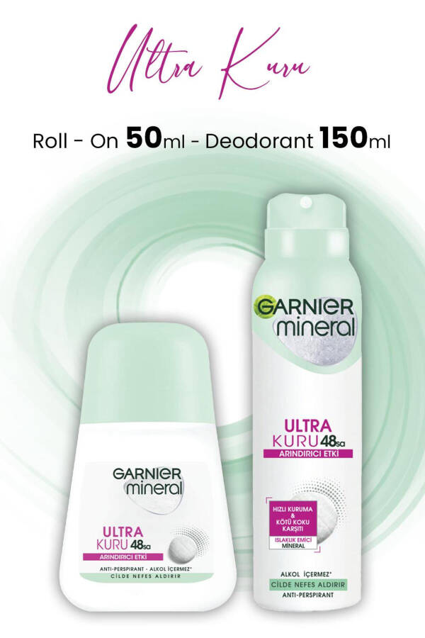 Mineral Ultra Kuru Roll-on 50 ml ve Deodorant 150 ml - 1