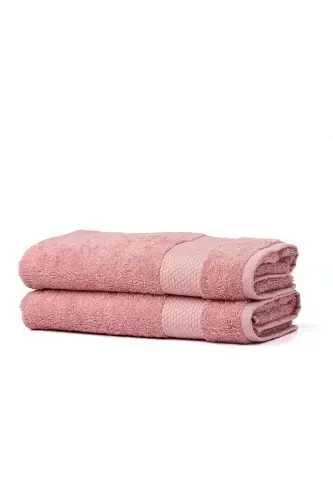 | Minerva | 100% Cotton 2-Piece Hand/Face Towel Set - Rose - 1