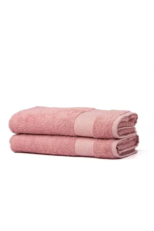 | Minerva | 100% Cotton 2-Piece Hand/Face Towel Set - Rose - 1