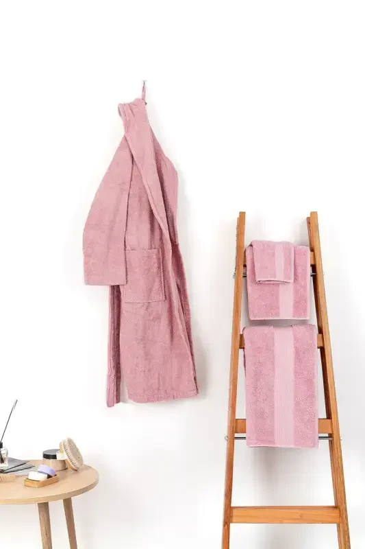 | Minerva | 100% Cotton 2-Piece Hand/Face Towel Set - Rose - 3