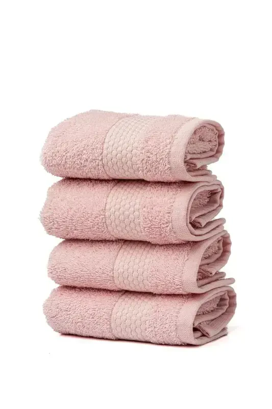 | Minerva | 100% Cotton 4-Piece Guest/Kitchen Towel Set-PINK - SOLEY