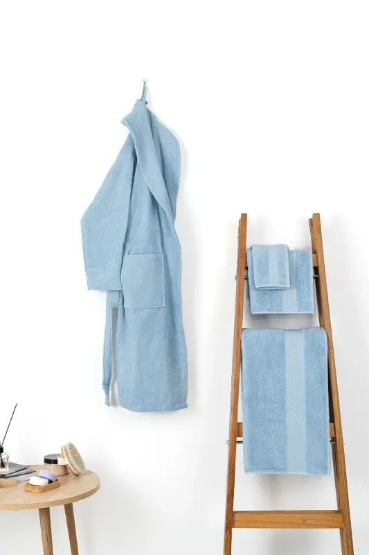 | Minerva | 100% Cotton Extra Soft Guest / Kitchen Towel-Blue - 3