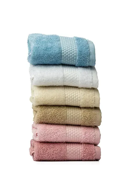 | Minerva | %100 Cotton Set of 6 Multi-Colored Guest/Kitchen Towels - SOLEY