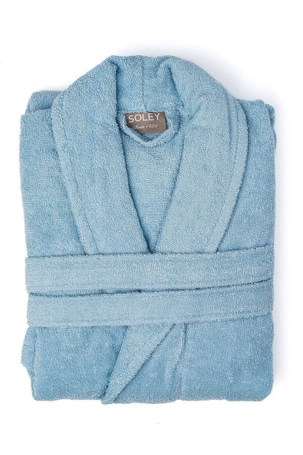 | Minerva | %100 Pamuk Kadın / Erkek Unisex Bornoz-Mavi - 1