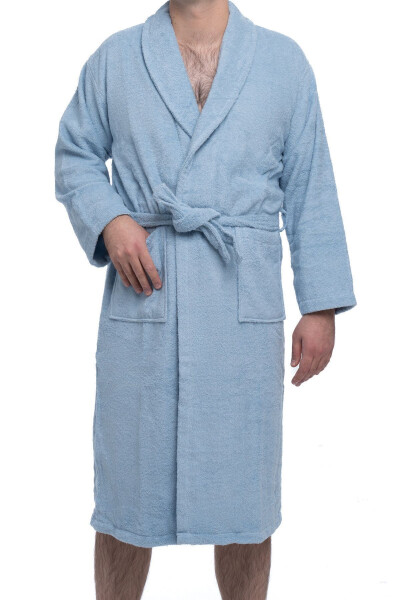 | Minerva | %100 Pamuk Kadın / Erkek Unisex Bornoz-Mavi - 4