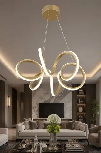 Minerva Antique Modern Pendant Single Color White Light Living Room Kitchen Room Hall LED Chandelier - Antique01 - 1