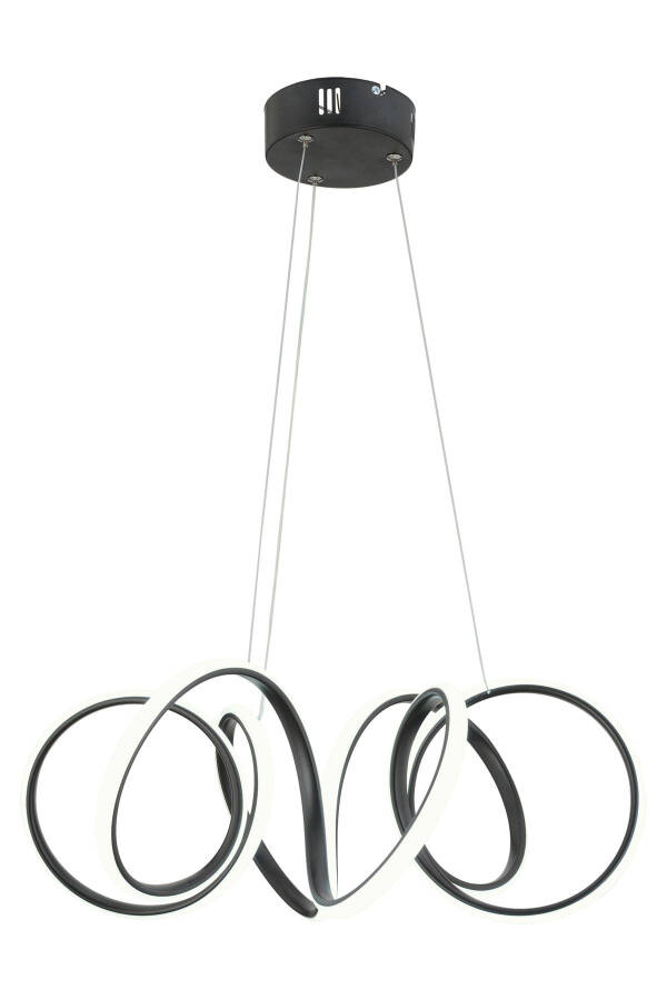 Minerva Black Modern Pendant White Light Living Room Kitchen Hall Led Chandelier - 6