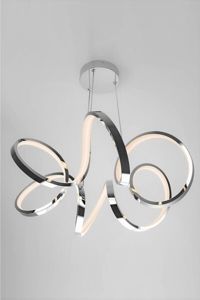 Minerva Chrome Modern Pendant White Light LED Chandelier Living Room Kitchen Room Hall LED Chandelier - 5