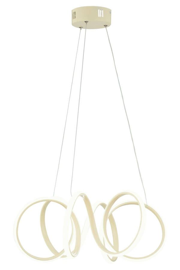 Minerva beyaz Modern Sarkıt Beyaz Işık Salon Mutfak Oda Hol Ledli Avize-Krem - 6