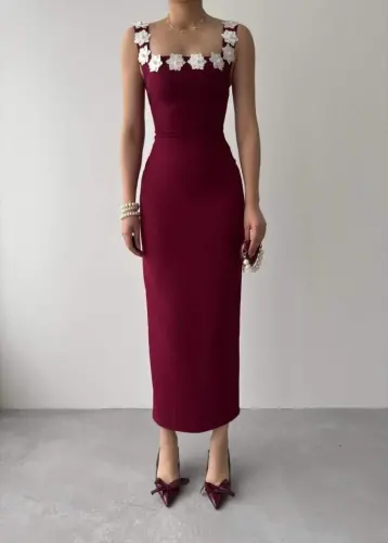 Ming Floral Detailed Dress - BÜYÜKBEDENIZ (1)