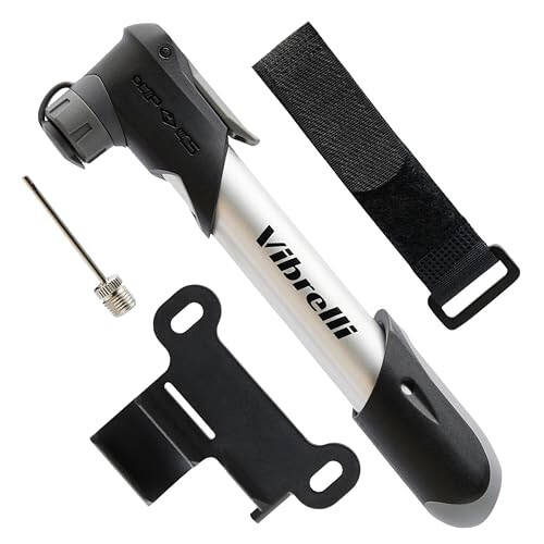 Vibrelli Mini Bike Pump - Presta & Schrader Bicycle Pump - 120 PSI Tire Pump for Road & MTB - No Valve Changing Needed - 1