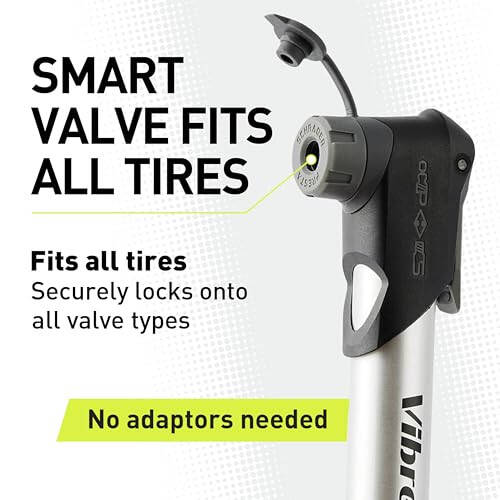 Vibrelli Mini Bike Pump - Presta & Schrader Bicycle Pump - 120 PSI Tire Pump for Road & MTB - No Valve Changing Needed - 2