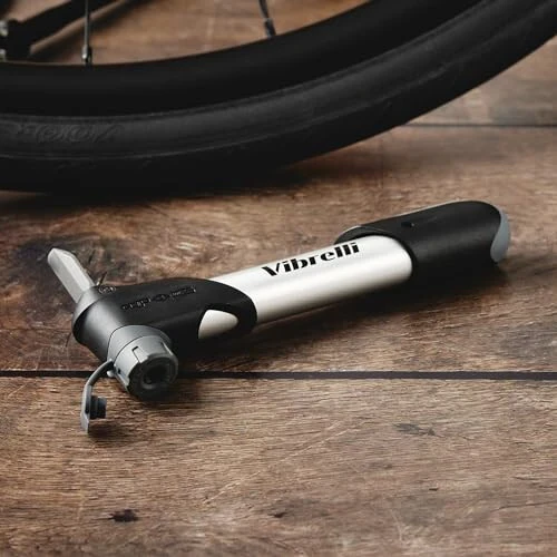 Vibrelli Mini Bike Pump - Presta & Schrader Bicycle Pump - 120 PSI Tire Pump for Road & MTB - No Valve Changing Needed - 5
