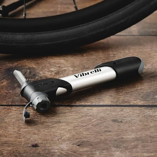 Vibrelli Mini Bike Pump - Presta & Schrader Bicycle Pump - 120 PSI Tire Pump for Road & MTB - No Valve Changing Needed - 5