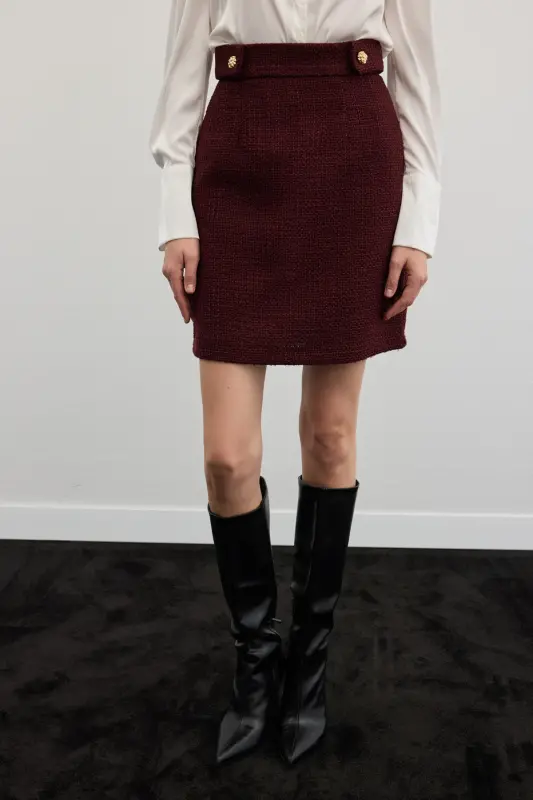 Mini Boy Tüvit Etek - Bordo-Bordo - 7