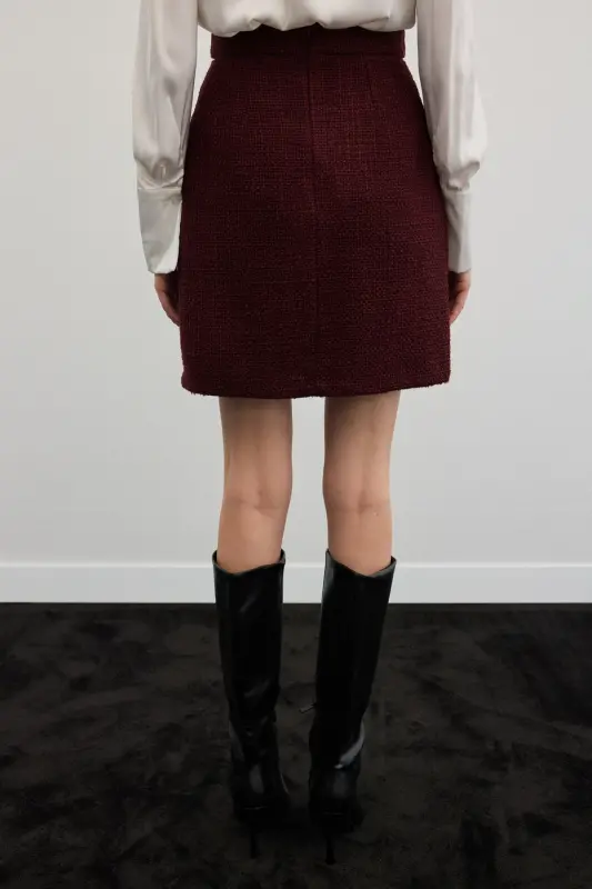 Mini Boy Tüvit Etek - Bordo-Bordo - 8