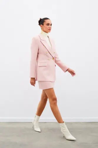 Mini Boy Tüvit Etek - PEMBE-PEMBE - SATEEN (1)