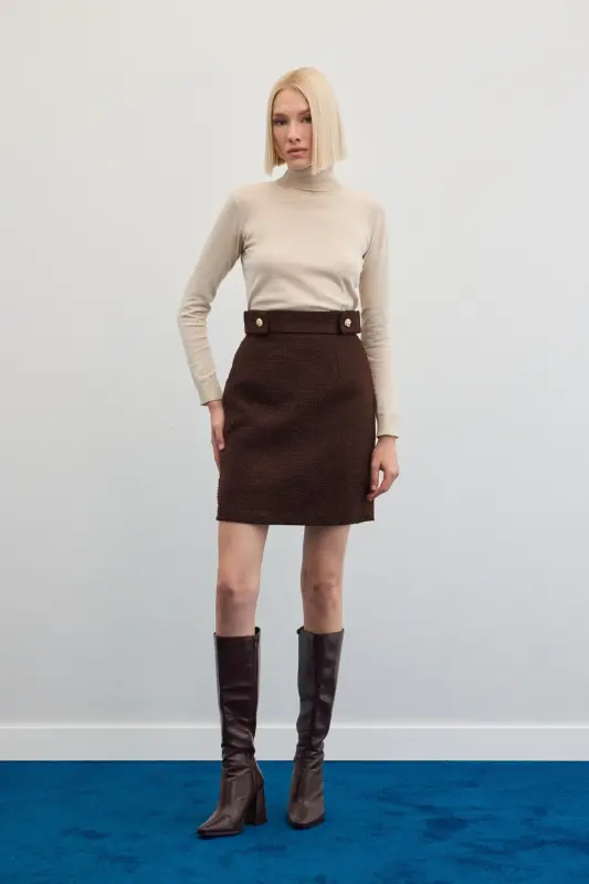 Mini Boy Tvit Yubka - QAHVA-QAHVA - 3