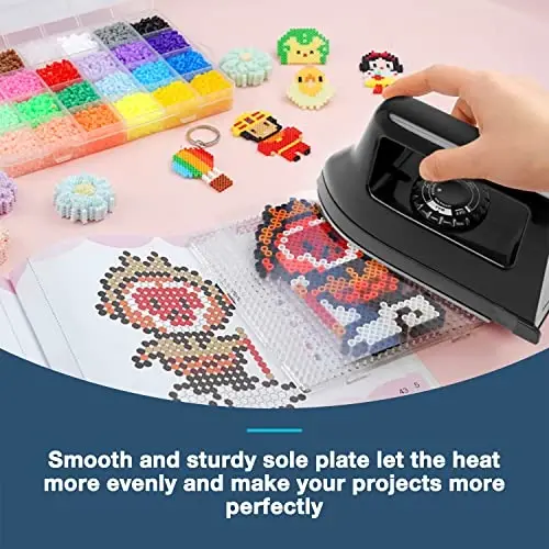 Mini Crafts Iron Handy Heat Press Machine Kit Portable with PVC Doormat for Heat Transfer, Charging Base Accessories for DIY T-Shirt Shoe Bag Vinyl Projects - 3