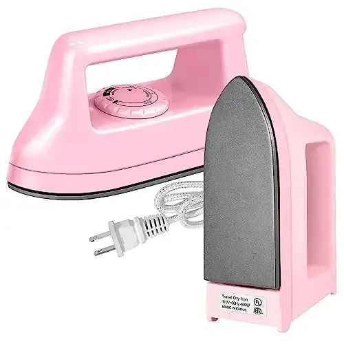 Mini Crafts Iron Handy Heat Press Machine Kit Portable with PVC Doormat for Heat Transfer, Charging Base Accessories for DIY T-Shirt Shoe Bag Vinyl Projects - KPX