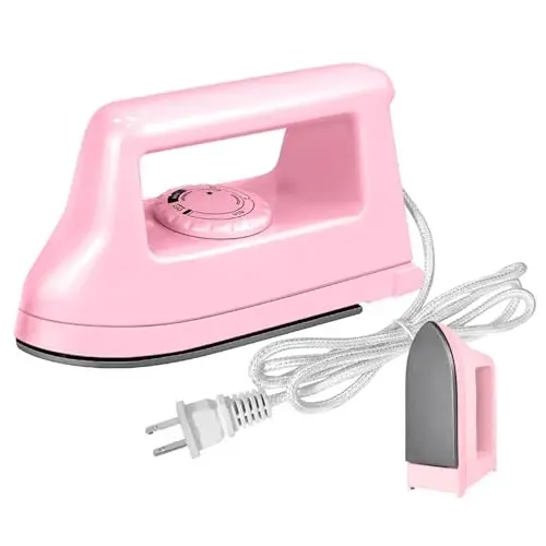 Mini Crafts Iron Handy Heat Press Machine Kit Portable with PVC Doormat for Heat Transfer, Charging Base Accessories for DIY T-Shirt Shoe Bag Vinyl Projects - KPX