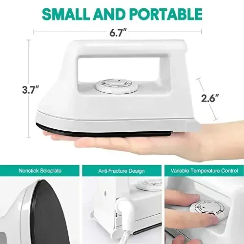 Mini Crafts Iron Handy Heat Press Machine Kit Portable with PVC Doormat for Heat Transfer, Charging Base Accessories for DIY T-Shirt Shoe Bag Vinyl Projects - KPX (1)