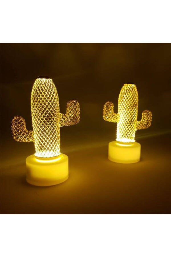 Mini Decorative Cactus Night Light Decorative Gift Set of 2 - 1