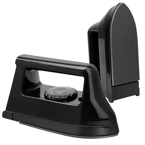 Mini Iron for Crafts Quilting, Travel Iron Household Easy Iron Supplies Mini Electric Iron, Mini Heat Press Machine Sewing Machine (Black) - 1