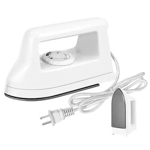 Mini Crafts Iron Handy Heat Press Machine Kit Portable with PVC Doormat for Heat Transfer, Charging Base Accessories for DIY T-Shirt Shoe Bag Vinyl Projects - 1