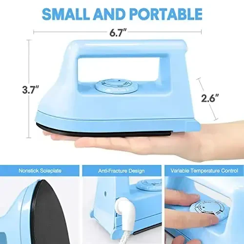 Mini Crafts Iron Handy Heat Press Machine Kit Portable with PVC Doormat for Heat Transfer, Charging Base Accessories for DIY T-Shirt Shoe Bag Vinyl Projects - 2