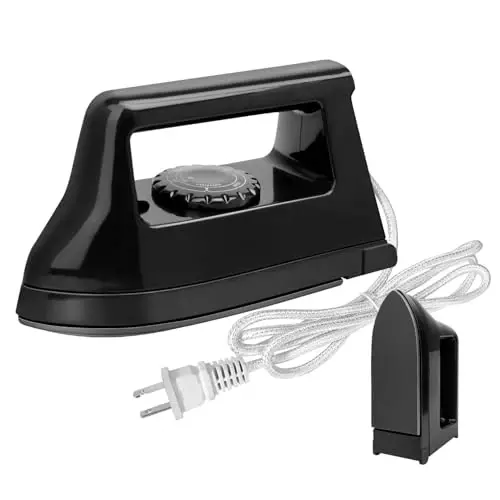 Mini Crafts Iron Handy Heat Press Machine Kit Portable with PVC Doormat for Heat Transfer, Charging Base Accessories for DIY T-Shirt Shoe Bag Vinyl Projects - 1