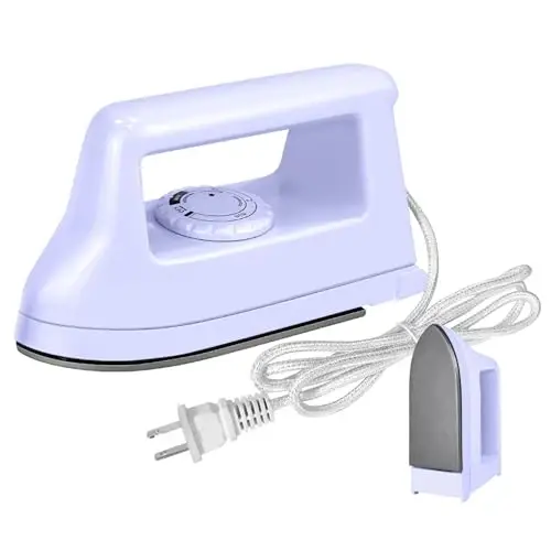 Mini Crafts Iron Handy Heat Press Machine Kit Portable with PVC Doormat for Heat Transfer, Charging Base Accessories for DIY T-Shirt Shoe Bag Vinyl Projects 