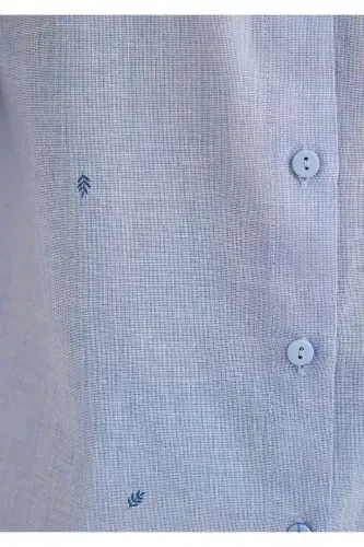 Mini gul bosma ko'ylak Slim Fit / Tor kesim 121 - 6