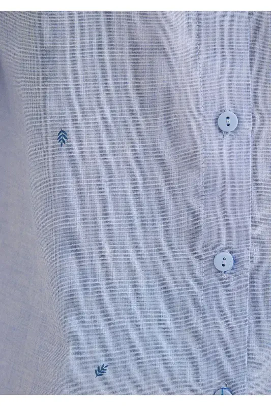 Mini gul bosma ko'ylak Slim Fit / Tor kesim 121 - 6