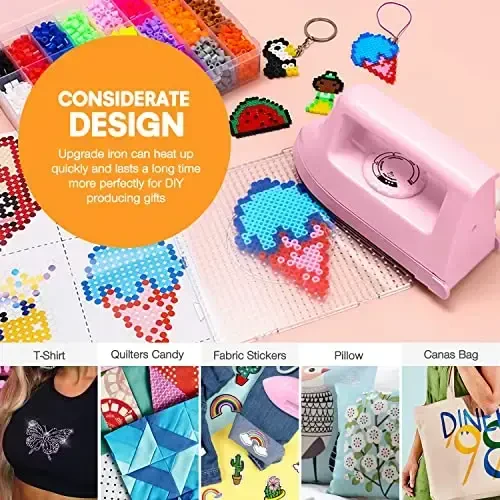 Mini Iron for Crafts Quilting, Travel Iron Household Iron Easy Iron Supplies Mini Electric Iron, Mini Heat Press Machine Sewing Sachine (Pink) - 5