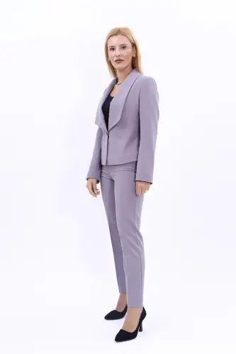 Mini Jacket & Bootcut Trousers Set-Anthracite-Anthracite - ÖNDER ÖZSOY (1)