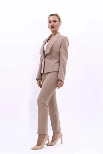 Mini Jacket & Skinny Pants Set-Stone-Stone - 3