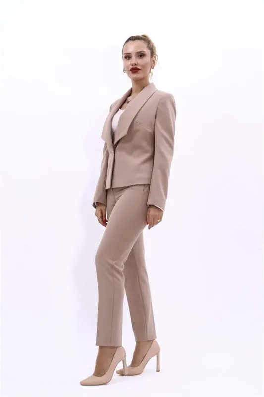 Mini Jacket & Skinny Pants Set-Stone-Stone - 3