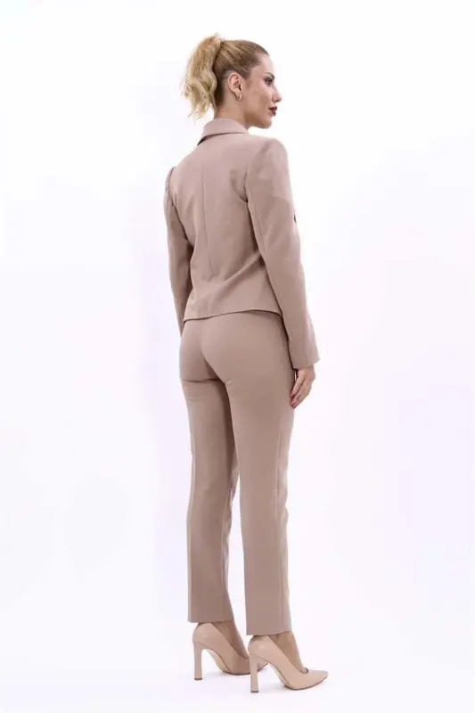 Mini Jacket & Skinny Pants Set-Stone-Stone - 5