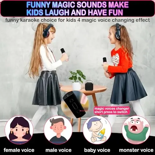 Mini Karaoke Machine for Kids & Adult, 4-12 Years Old Girls Christmas Birthday Gift, Karaoke Toys Gifts for Girls Ages 4, 5, 6, 7, 8, 9, 10, 12 +Year Old Birthday Party Black - DARKANT (1)