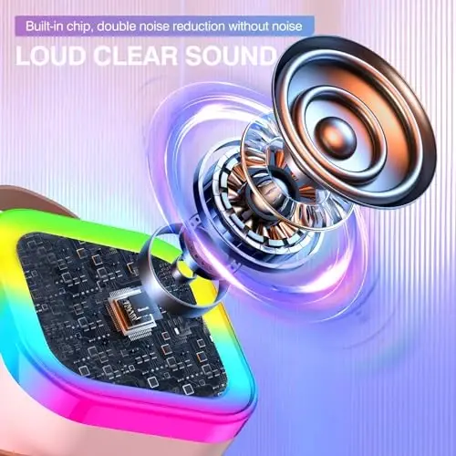 Mini Karaoke Machine for Kids Adults, Portable Bluetooth Karaoke Speaker with 2 Wireless Mics and LED Color Lights, Home Birthday Party for Girls/Boys Ages 4, 5, 6, 7, 8, 9, 10, 11, 12+, Pink - 6