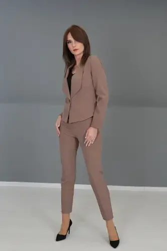 Mini Ko'yla va To'g'ri Oyoqli Shim Set - Shaftoli - ÖNDER ÖZSOY (1)