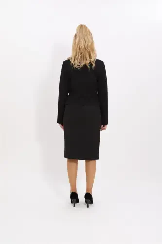 Mini Ko'ylagi & Qalam Yubka To'plami - Qora - 4