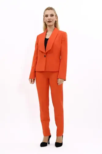 Mini Ko'ylagi & Truba Shimlar Kostyumi-Apelsin-Apelsin - 5