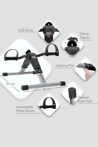 Mini mashq velosipedi raqamli displeyli - 3